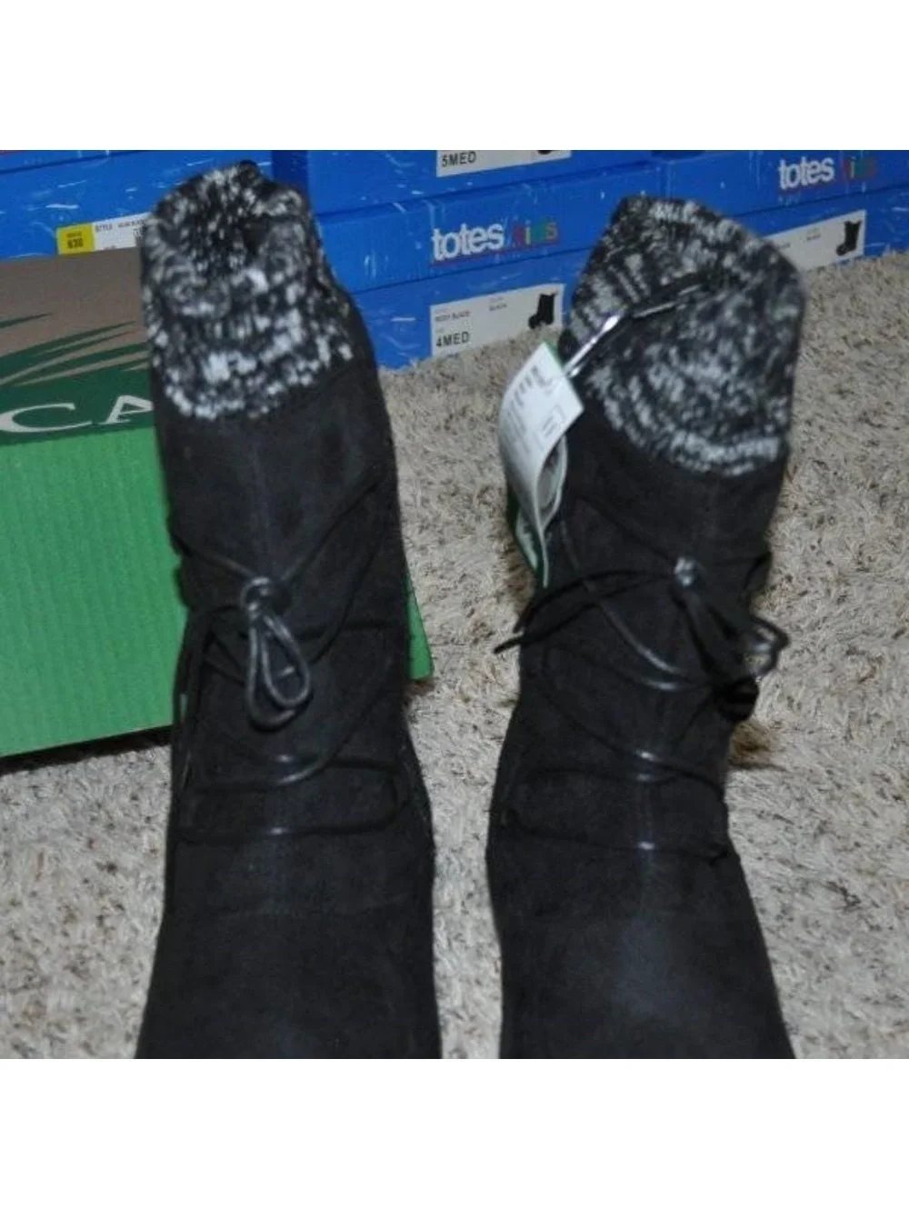 Itasca Winter Boots 6 Womens Black Water Resistant Suede Zip Up Round Toe Deidre